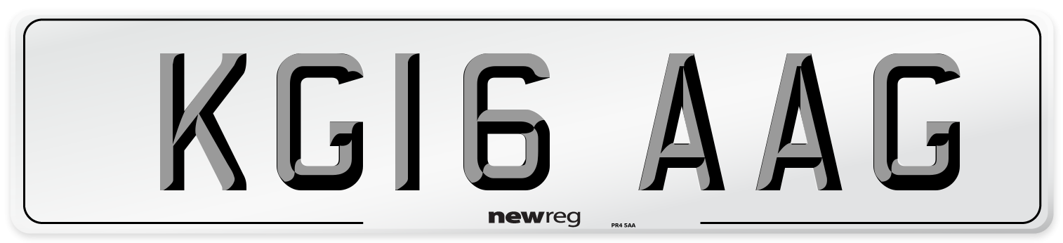 KG16 AAG Number Plate from New Reg